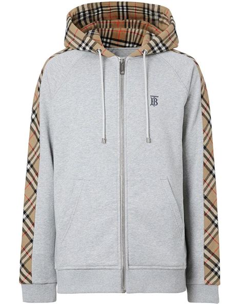 burberry zip hoodie men's|Burberry vintage check zipped hoodie.